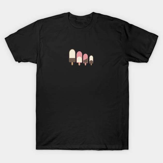 Cute Family of 4 Popsicle Figures T-Shirt by Atomic Chile 